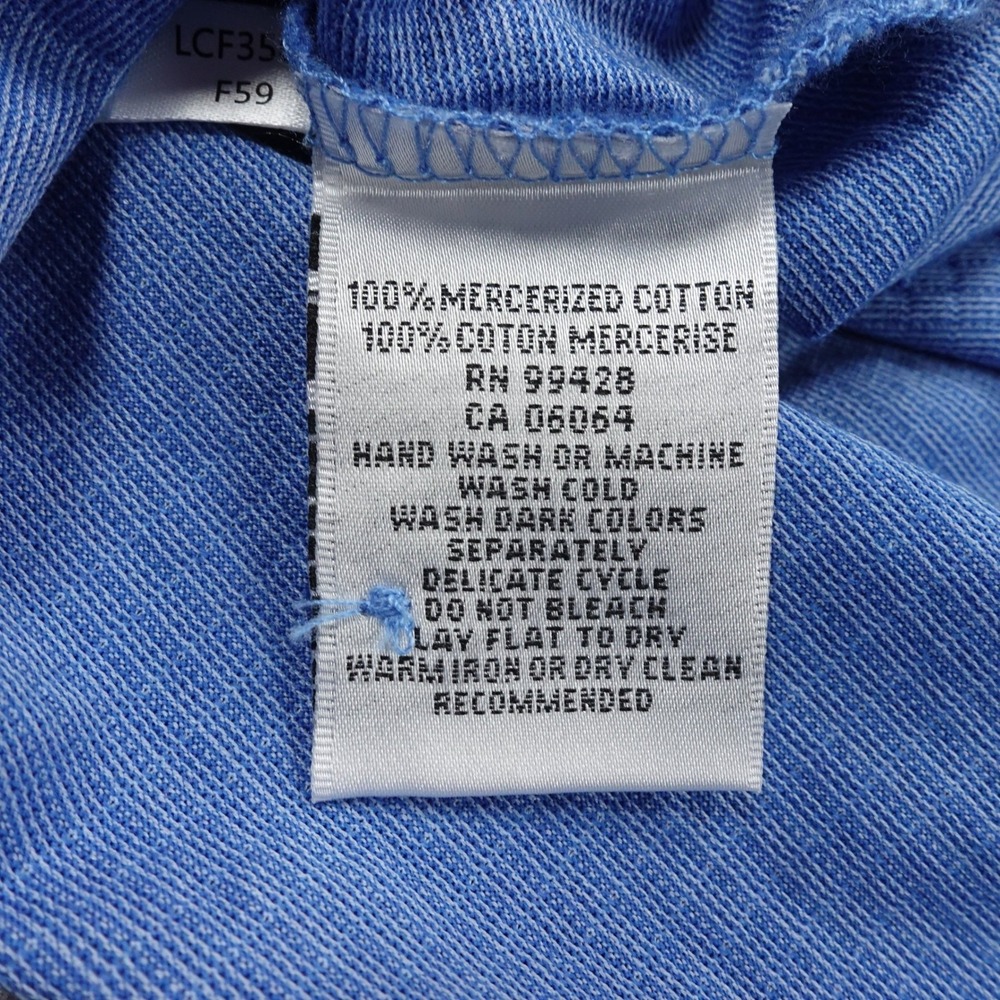 Bugatchi Men's XL Polo Shirt Short Sleeve Grid 100% Mercerized Cotton Blue - Picture 9 of 9